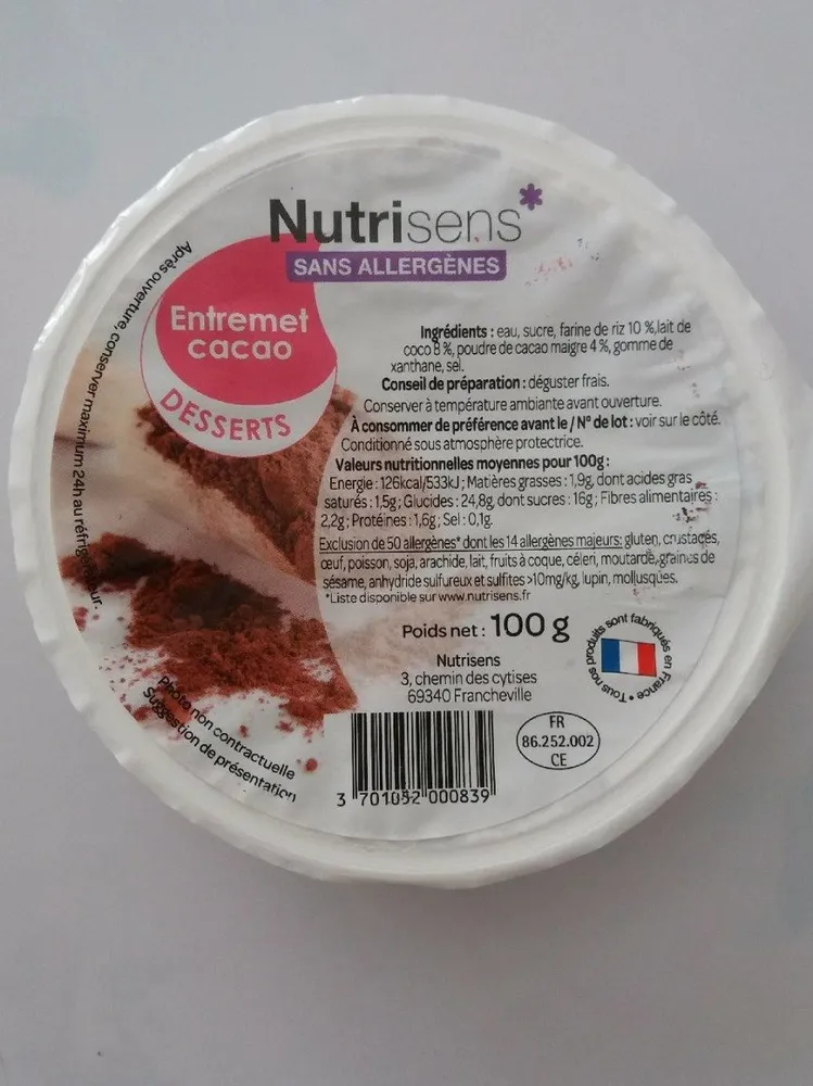 Entremet cacao desserts