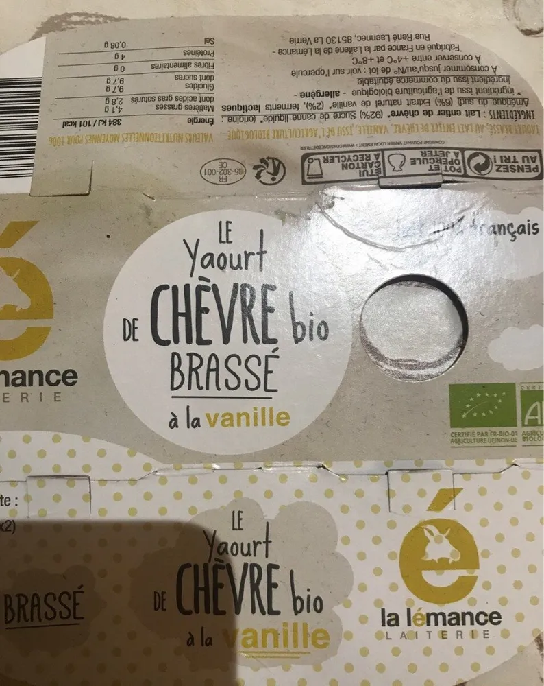Le yaourt de chèvre bio à la vanille