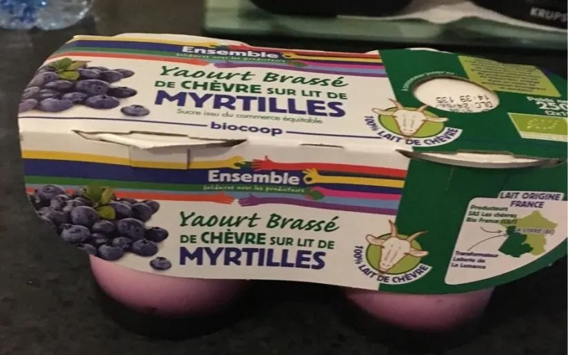 Yaourt Brassé de chevre sur lit de myrtilles