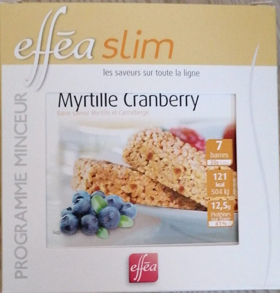 Barre saveur myrtille et canneberge