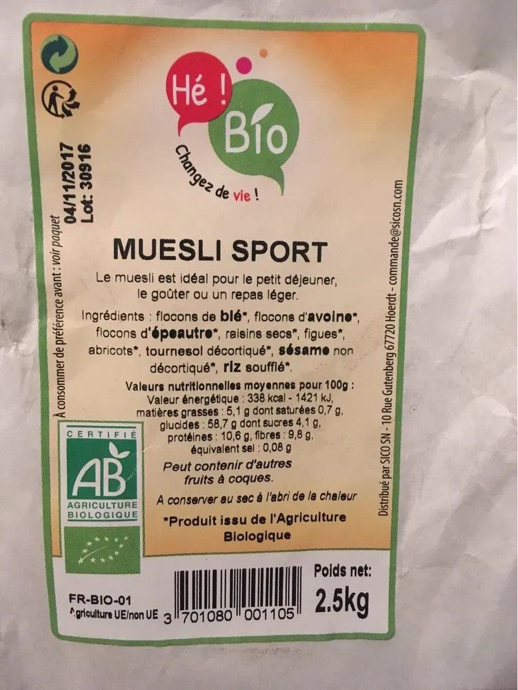 Muesli sport bio