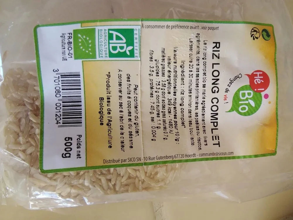 Riz long complet