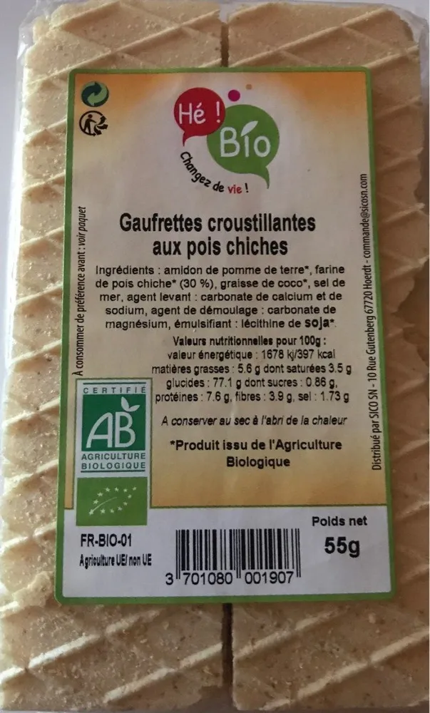 Gaufrettes croustillantes aux pous chiches