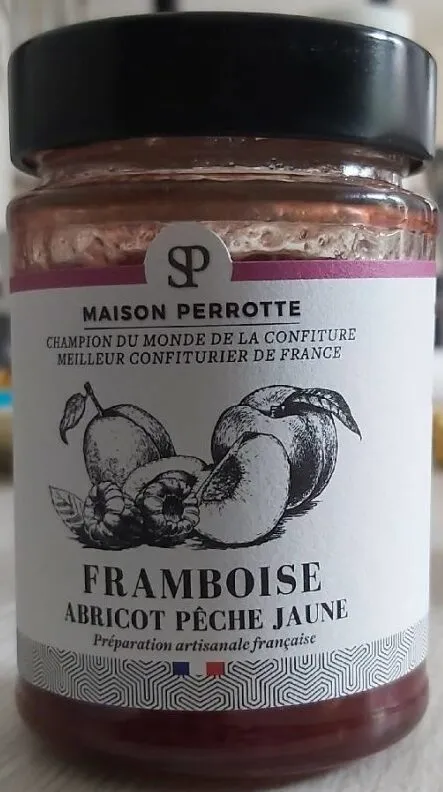Confiture Framboise Abricot Pêche jaune
