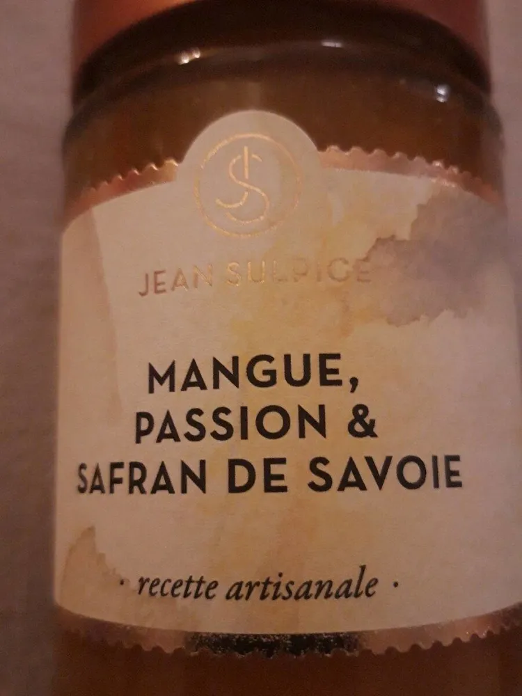 Confiture mangue, passion et safran de Savoie