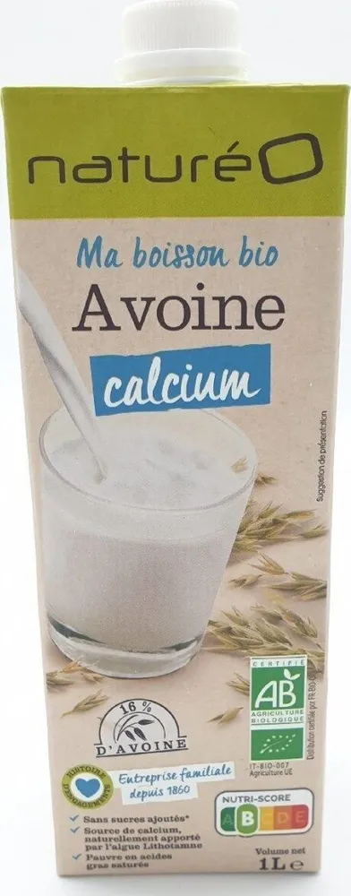 Boisson bio avoine calcium