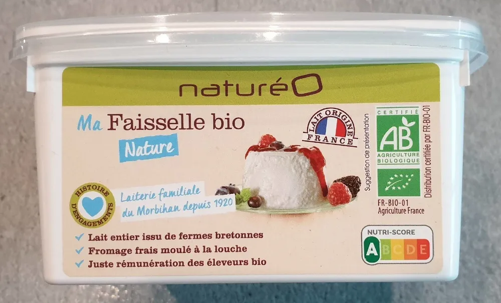 Faisselle nature au lait entier de vache