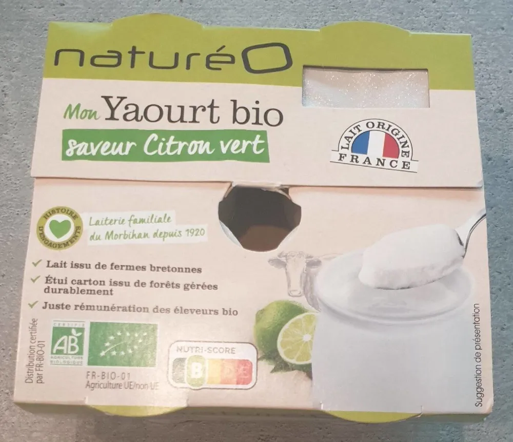 Yaourt vache saveur citron vert