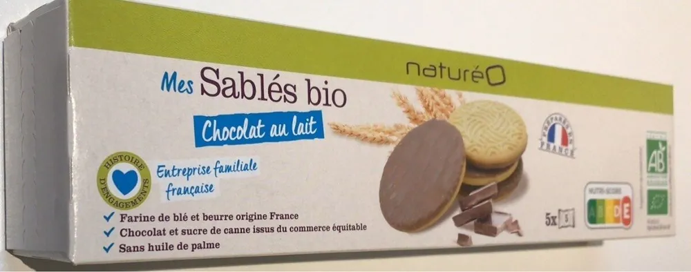 Mes sables bio chocolat au lait