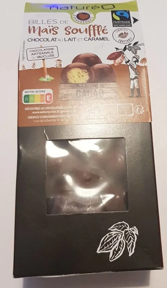 Billes de maïs soufflé Chocolat au lait et caramel