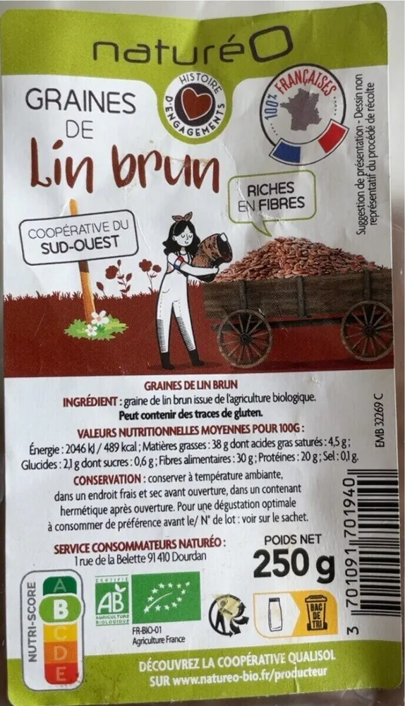Graines de lin brun