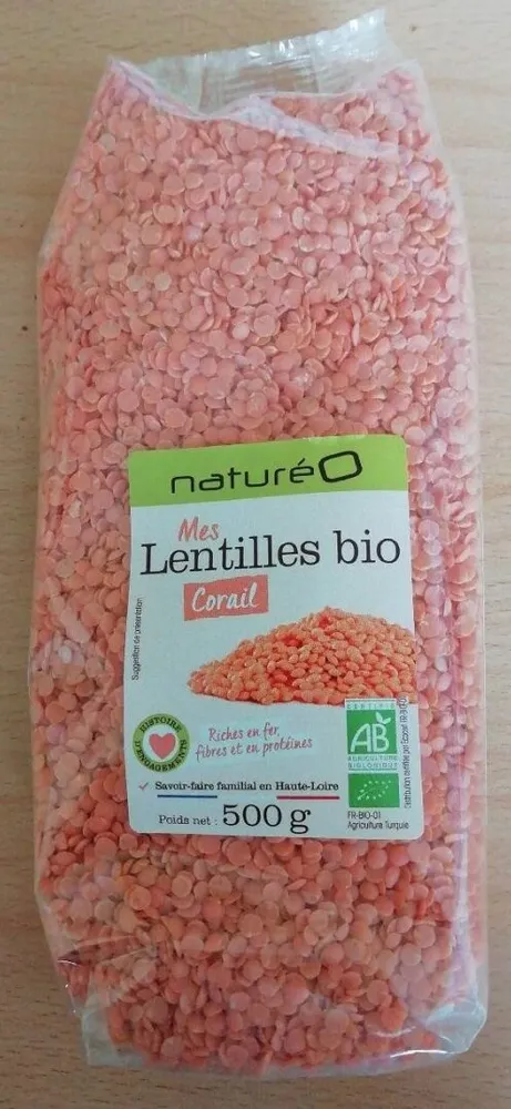 Mes lentilles bio corail