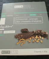 Barre chocolat, orange aux croquants d'amande