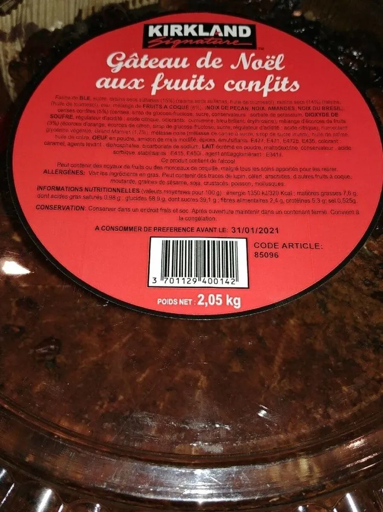 Gâteau de Noël aux fruits confits