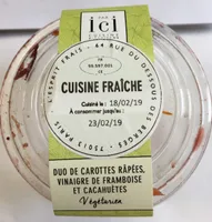 Duo de carottes râpées, vinaigre de framboise et cacahuètes