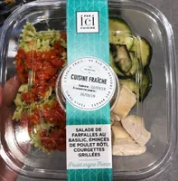 Salade de farfalles au basilic et poulet roti