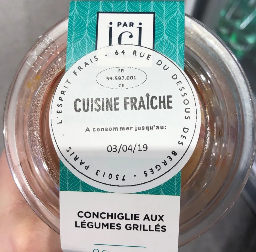 Conchiglie aux legumes grilles