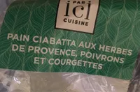 Pain ciabatta aux herbes de provence, poivrons et courgettes
