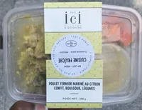 Poulet fermier mariné au citron confit, boulgour,legumes