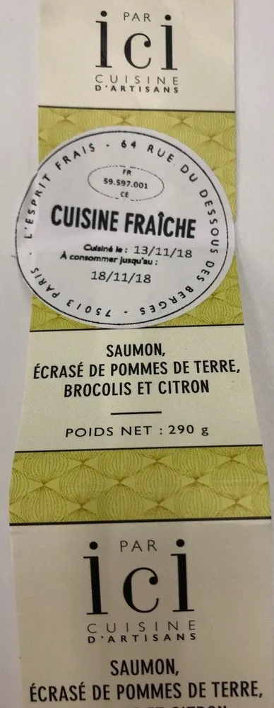 Saumon ecrasé de pommes de terre brocolis et citron