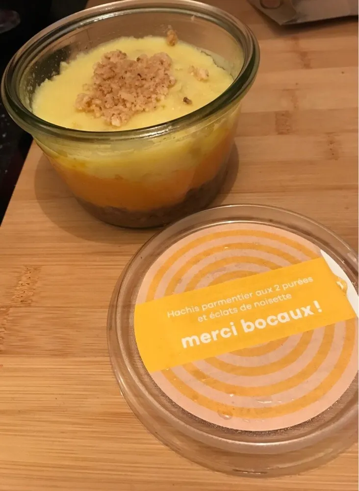 Hachi parmentier au deux purées et éclats de noisette