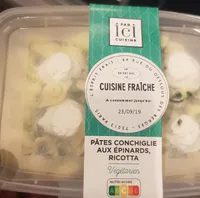 Pâtes conghiglie aussi épinards ricotta