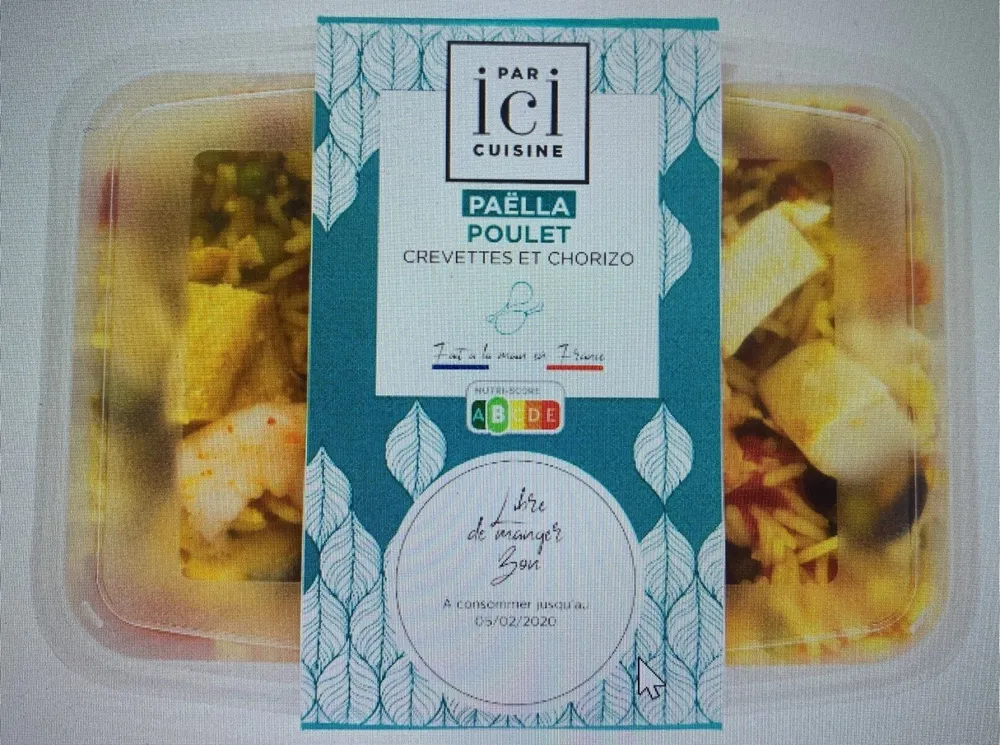 Paëlla poulet, crevettes et chorizo
