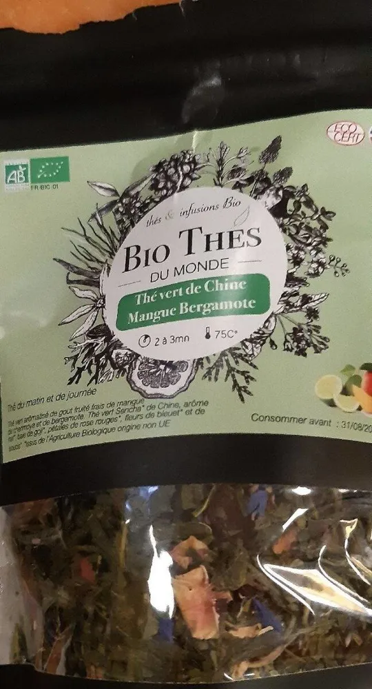 Thé vert de Chine mangue bergamote