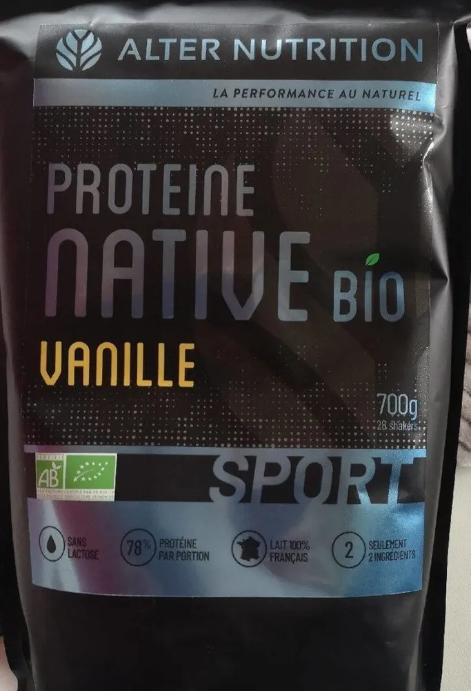 Protéine native bio vanille