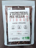4 PROTÉINES VÉGÉTALES & SUPERALIMENTS MIX VEGAN + FIBRES CACAO - PSYLLIUM