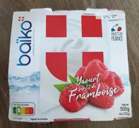 Baiko yaourt sur lit de framboises