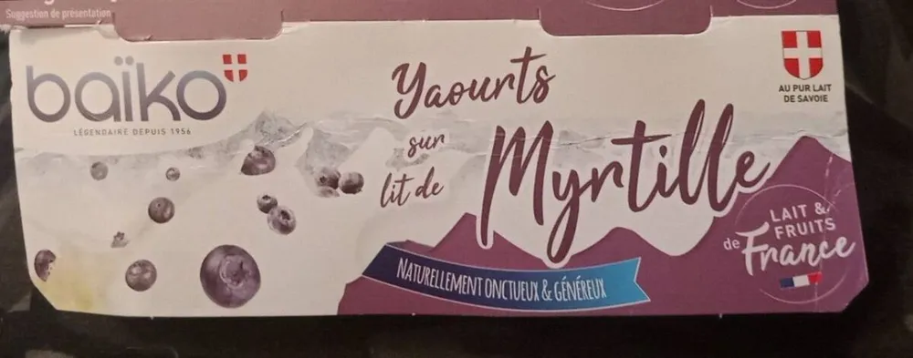Yaourt sur lit de myrtilles