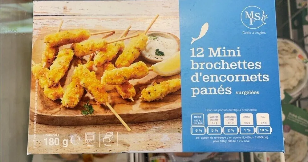 Mini brochettes d’encornets panés