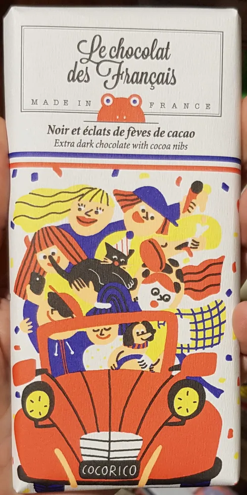 Chocolat noir et éclats de fèves de cacao