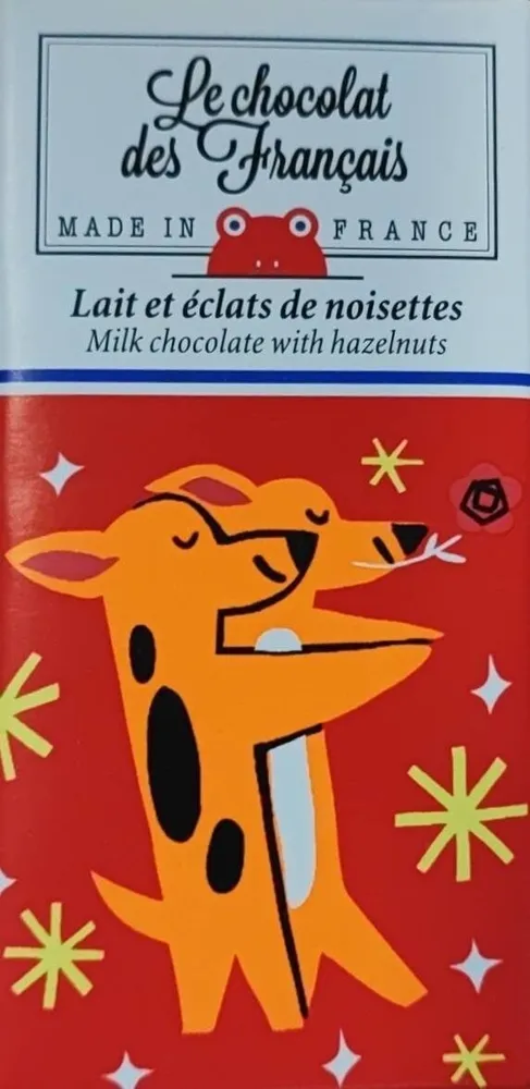 Lait et éclats de noisettes