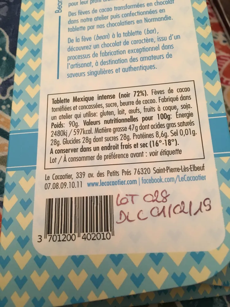 Tablette Mexique intense