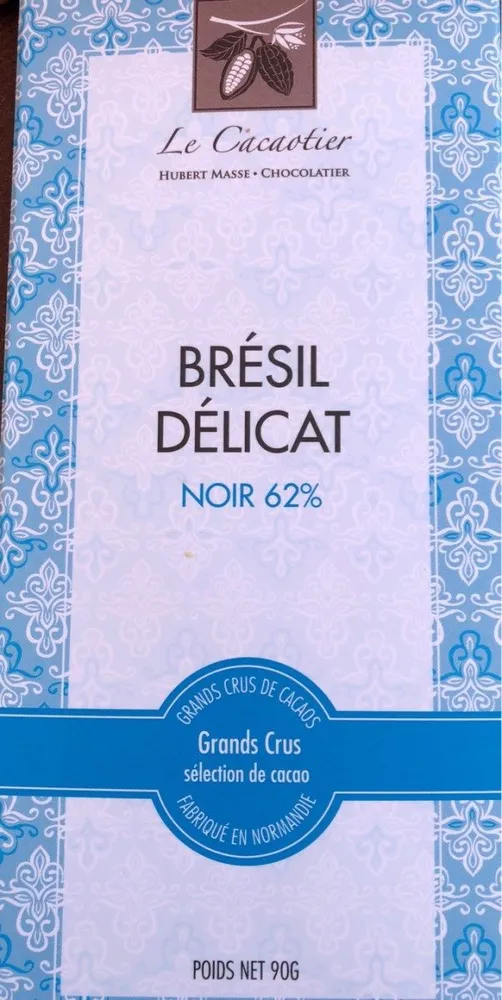 Chocolat Brésil délicat noir 62%