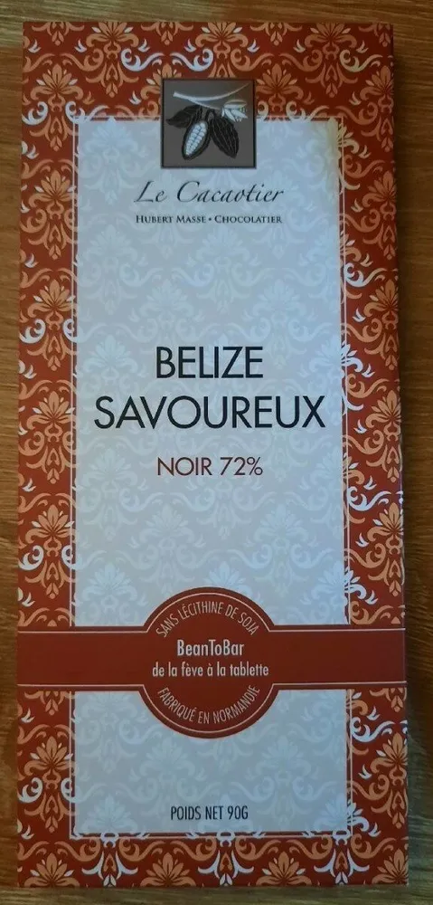 Belize savoureux, noir 72%