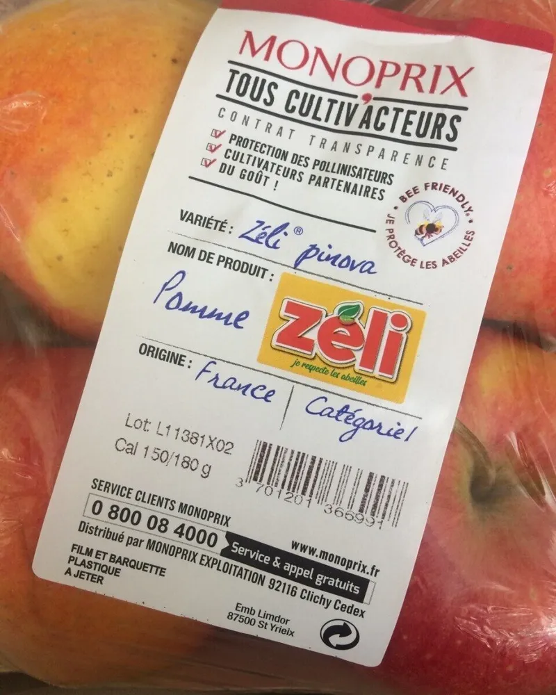 Pomme Zéli barquette 4 fruits