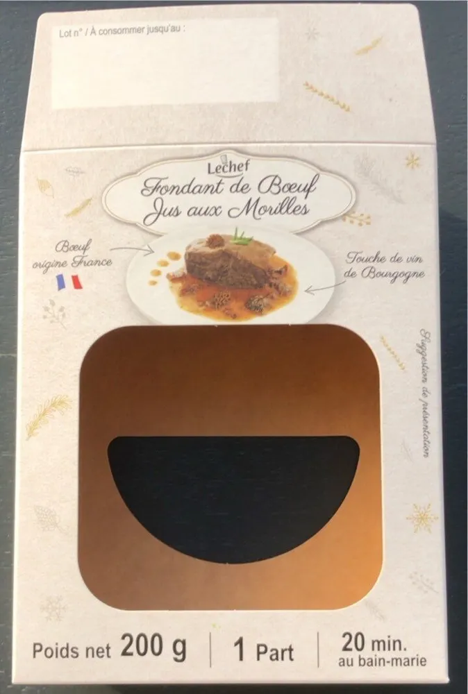 Fondant boeuf Jus aux Morilles