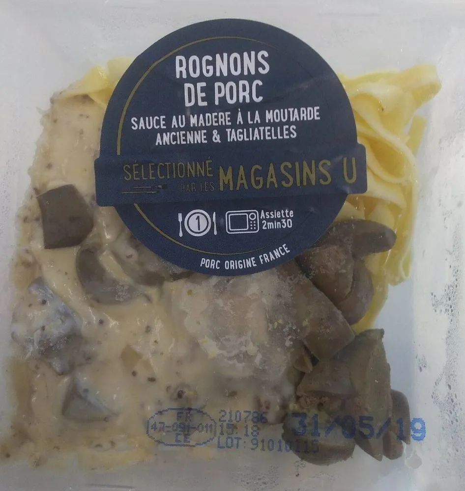 Rognons de porc sauce madère et moutarde
