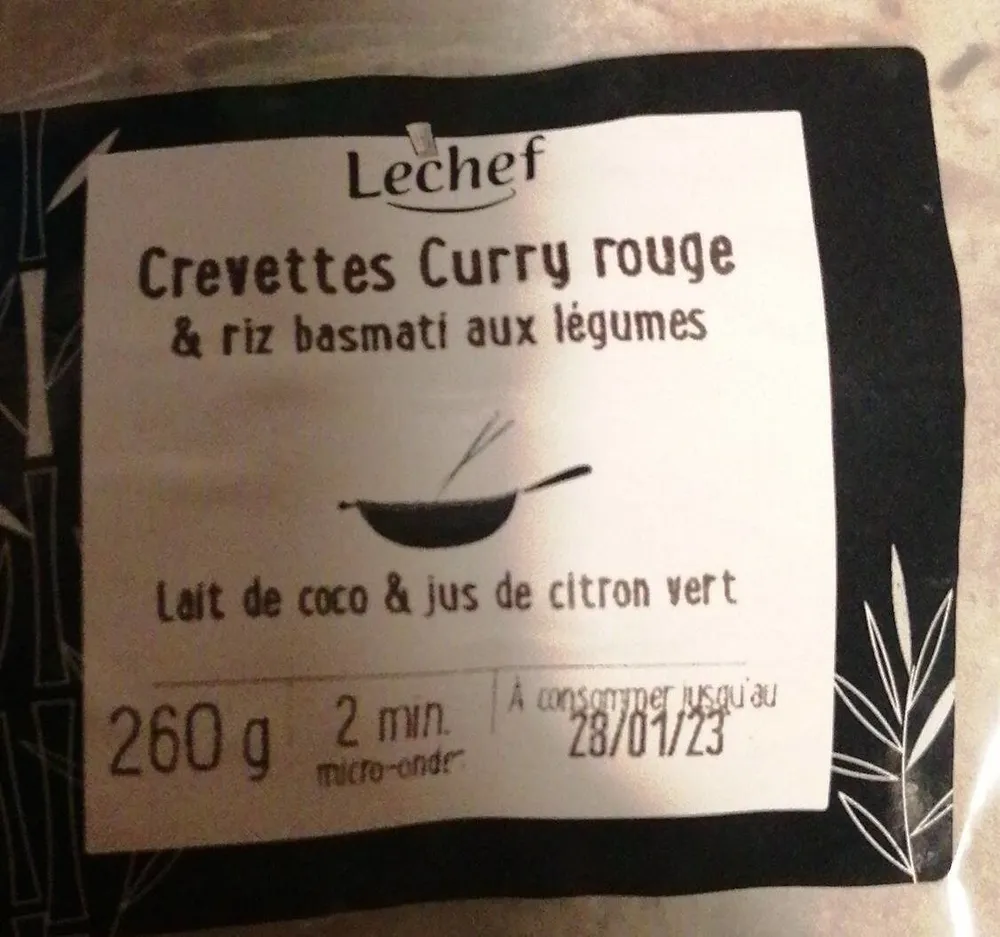 Crevettes curry rouge