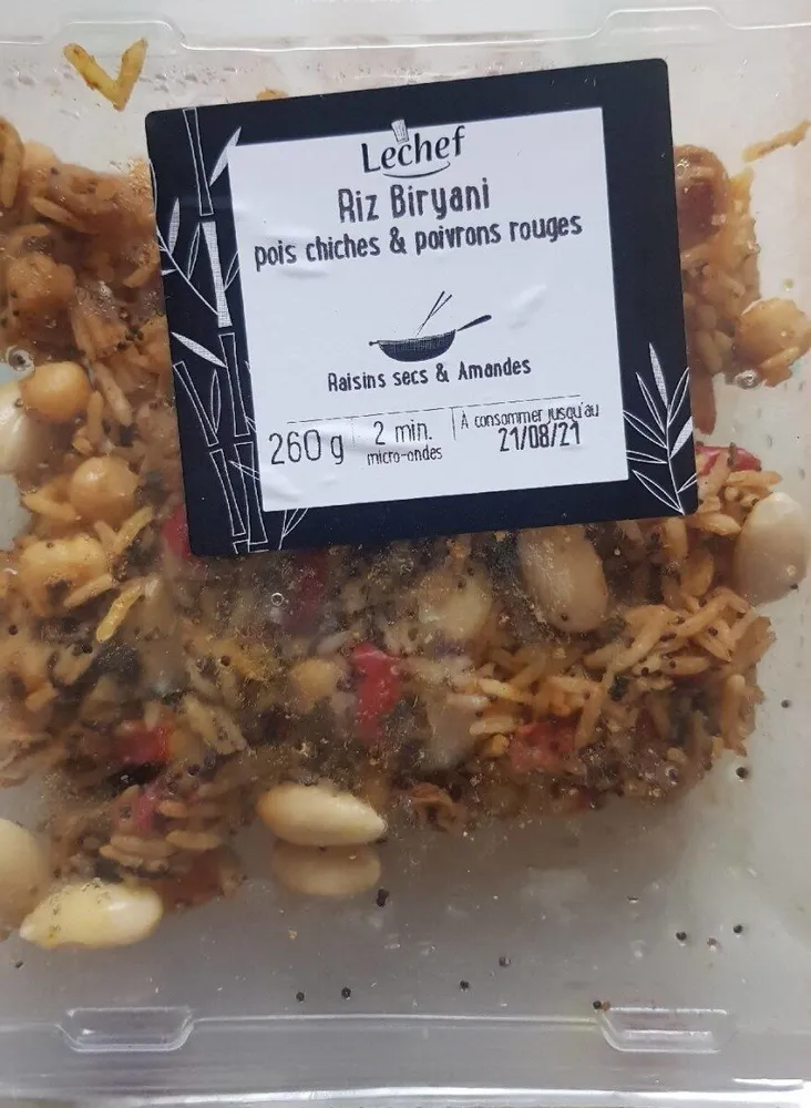 Riz Biryani, pois chiches & poivrons