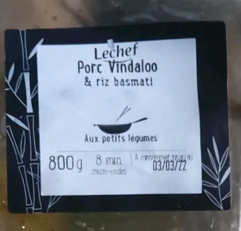 Porc Vindaloo et riz basmati