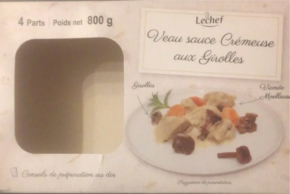 Veau sauce crrémeuse aux girolles