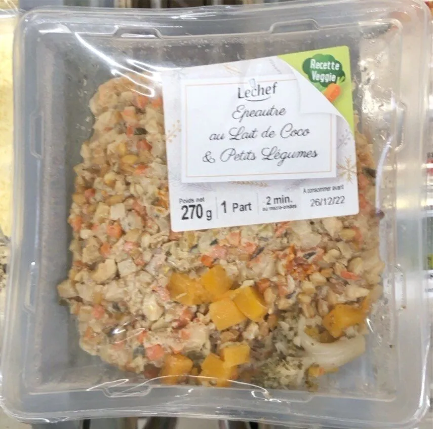 Epeautre au lait de coco et petits legumes