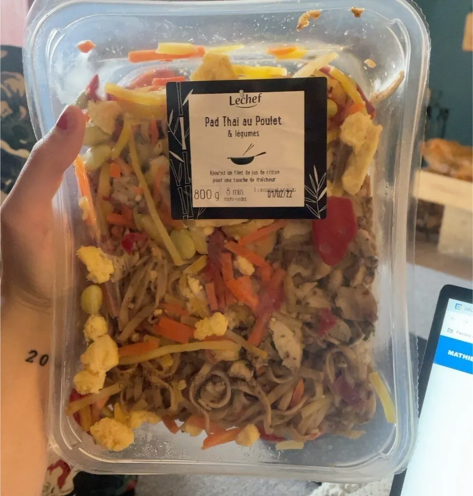 Pad thai poulet et legumes