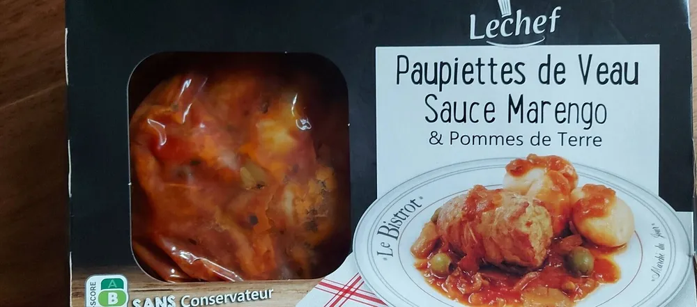 Paupiettes de veau sauce marengo et pommes de terre