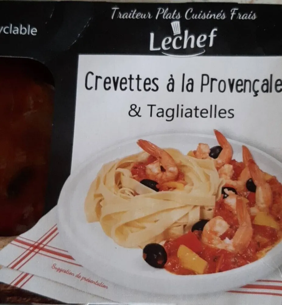Crevettes à la provençale et tagliatelles