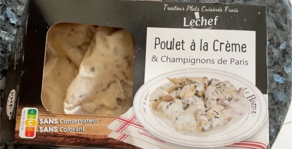 Poulet à la crème et champignons de Paris